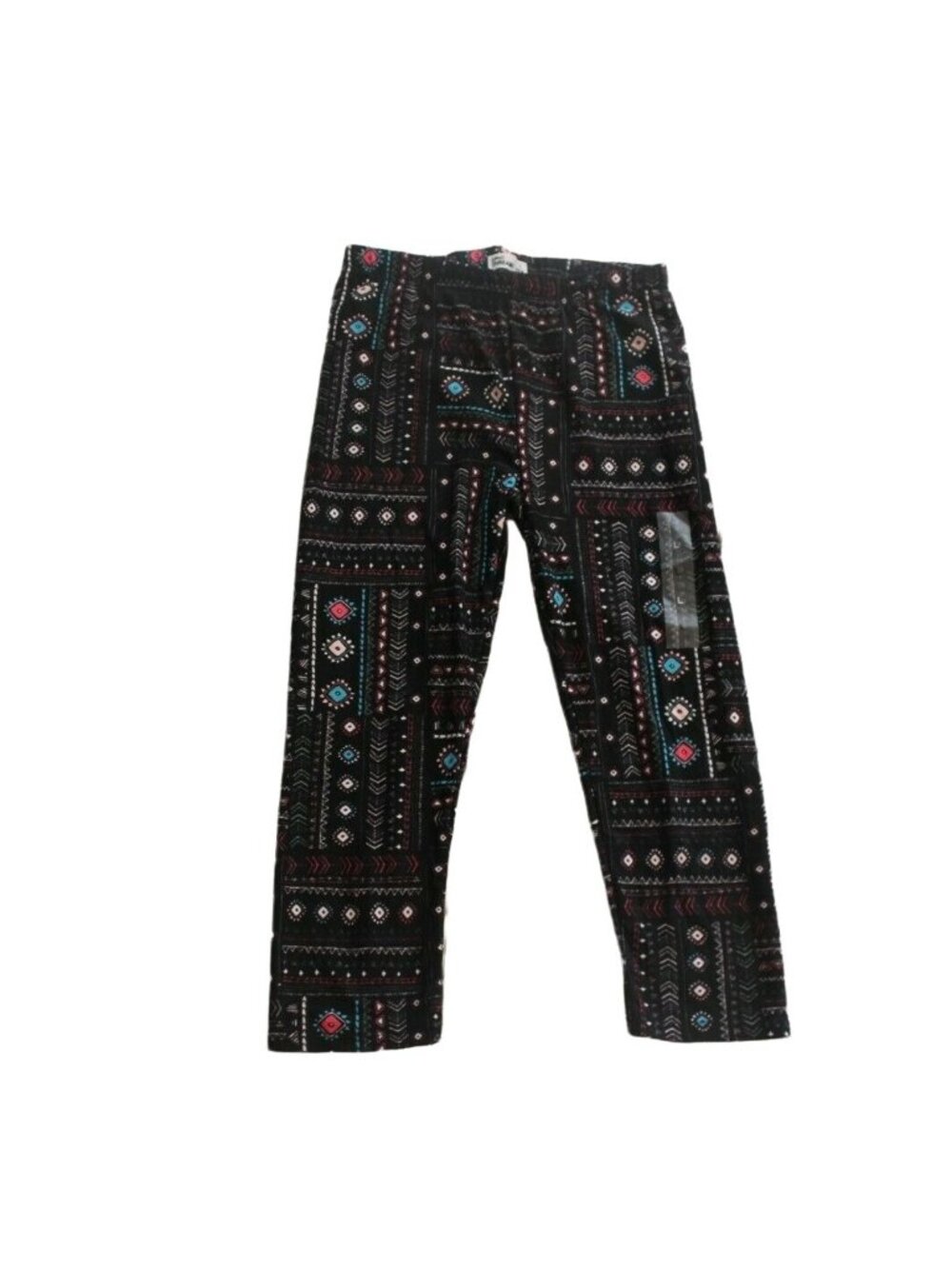 Epic Threads Girls Geometric 'Wild Safari' Pattern Leggings-Black-Size Large-NWT